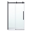 Pemberly Row Matte Black Corner Shower Kit Base and Door 32