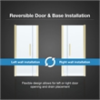 Pemberly Row 36 x 36 x 74-3/4 Shower Kit with Base and Door in Brushed Gold