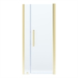 Pemberly Row 36 x 36 x 74-3/4 Shower Kit with Base and Door in Brushed Gold
