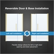 Pemberly Row 48x 36 x 74-3/4 Shower Kit with Base and Door in Brushed Gold