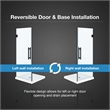 Pemberly Row 32 x 32 x 74-3/4 Shower Kit with Base and Door in Black