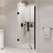 Pemberly Row 36 x 36 x 74-3/4 Shower Kit with Base and Door in Black