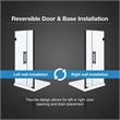 Pemberly Row 36 x 36 x 74-3/4 Shower Kit with Base and Door in Black