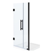 Pemberly Row 36 x 36 x 74-3/4 Shower Kit with Base and Door in Black