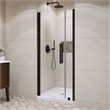 Pemberly Row 36 x 36 x 74-3/4 Shower Kit with Base and Door in Black
