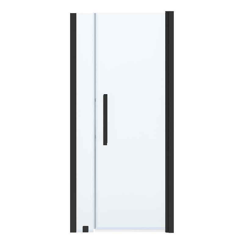 Pemberly Row 36 x 36 x 74-3/4 Shower Kit with Base and Door in Black