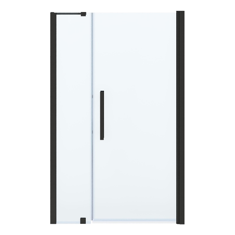 Pemberly Row 48 x 36 x 74-3/4 Shower Kit with Base and Door in Black