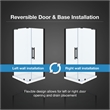 Pemberly Row 36 x 36 x 74-3/4 Corner Shower Kit with Base and Door in Black