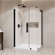Pemberly Row 48 x 36 x 74-3/4 Corner Shower Kit with Base and Door in Black