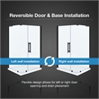 Pemberly Row 48 x 36 x 74-3/4 Corner Shower Kit with Base and Door in Black