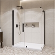 Pemberly Row 60 x 36 x 74-3/4 Corner Shower Kit with Base and Door in Black