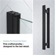 Pemberly Row 60 x 36 x 74-3/4 Corner Shower Kit with Base and Door in Black