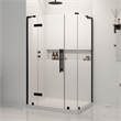 Pemberly Row 48 x 36 x 74-3/4 Corner Shower Kit with Base and Door in Black