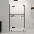 Pemberly Row 48 x 36 x 74-3/4 Corner Shower Kit with Base and Door in Black