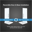 Pemberly Row 32 x 32 x 74-3/4 Shower Kit with Base and Door in Satin Nickel
