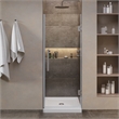 Pemberly Row 32 x 32 x 74-3/4 Shower Kit with Base and Door in Satin Nickel