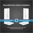 Pemberly Row 36 x 36 x 74-3/4 Shower Kit with Base and Door in Satin Nickel