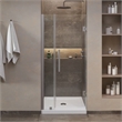 Pemberly Row 36 x 36 x 74-3/4 Shower Kit with Base and Door in Satin Nickel