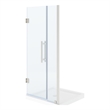 Pemberly Row 36 x 36 x 74-3/4 Shower Kit with Base and Door in Satin Nickel