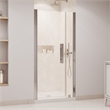 Pemberly Row 36 x 36 x 74-3/4 Shower Kit with Base and Door in Satin Nickel