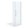 Pemberly Row 36 x 36 x 74-3/4 Shower Kit with Base and Door in Satin Nickel