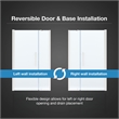Pemberly Row 48 x 36 x 74-3/4 Shower Kit with Base and Door in Satin Nickel