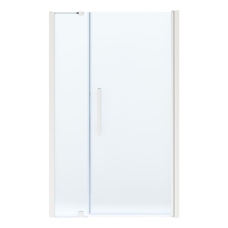 Pemberly Row 48 x 36 x 74-3/4 Shower Kit with Base and Door in Satin Nickel