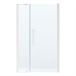 Pemberly Row 48 x 36 x 74-3/4 Shower Kit with Base and Door in Satin Nickel