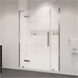 Pemberly Row 54 x 36 x 74-3/4 Shower Kit with Base and Door in Satin Nickel