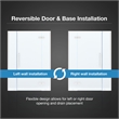 Pemberly Row 54 x 36 x 74-3/4 Shower Kit with Base and Door in Satin Nickel