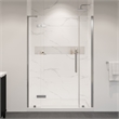 Pemberly Row 54 x 36 x 74-3/4 Shower Kit with Base and Door in Satin Nickel