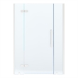 Pemberly Row 54 x 36 x 74-3/4 Shower Kit with Base and Door in Satin Nickel