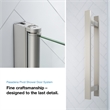 Pemberly Row 36 x 36 x 74-3/4 Corner Shower Kit with Base & Door in Satin Nickel
