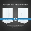 Pemberly Row 48 x 36 x 74-3/4 Corner Shower Kit with Base & Door in Satin Nickel