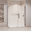 Pemberly Row 60 x 36 x 74-3/4 Corner Shower Kit with Base & Door in Satin Nickel
