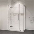 Pemberly Row 48 x 36 x 74-3/4 Corner Shower Kit with Base & Door in Satin Nickel