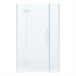 Pemberly Row 48 x 36 x 74-3/4 Corner Shower Kit with Base & Door in Satin Nickel