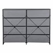 Pemberly Row Modern 8-Drawer Dresser with Large Fabric Drawers in Black