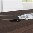 Pemberly Row 72W Wood Office Conference Table with Metal Base in Black Walnut