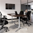 Pemberly Row 72W Wood Office Conference Table with Metal Base in Black Walnut