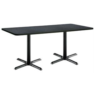 Pemberly Row 30&quot x 72&quot Conference Table - Graphite Top - Black X-Base