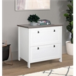 Pemberly Row 2-Drawer Modern Wood Lateral File Cabinet in White/Gray Oak