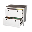 Pemberly Row 2-Drawer Modern Wood Lateral File Cabinet in White/Gray Oak