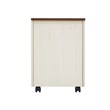 Pemberly Row Farmhouse Wood Mobile File Cabinet in Antique White