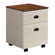 Pemberly Row Farmhouse Wood Mobile File Cabinet in Antique White