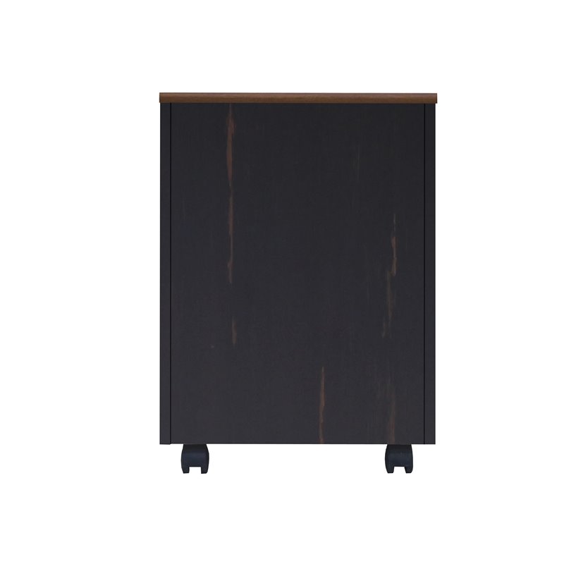Pemberly Row Modern Farmhouse Wood Mobile File Cabinet in Espresso