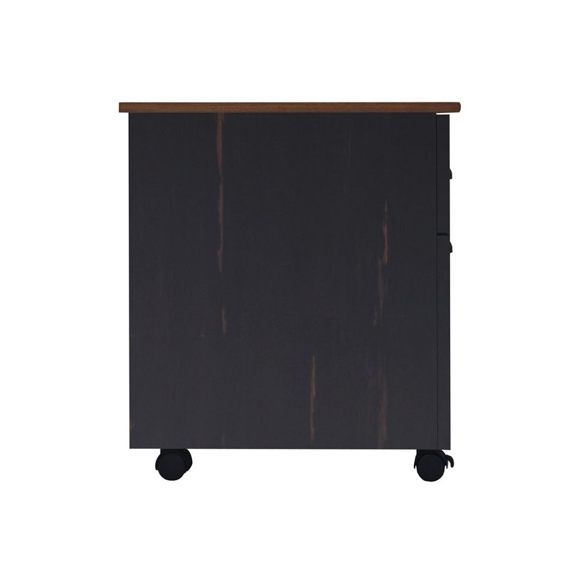 Pemberly Row Modern Farmhouse Wood Mobile File Cabinet in Espresso