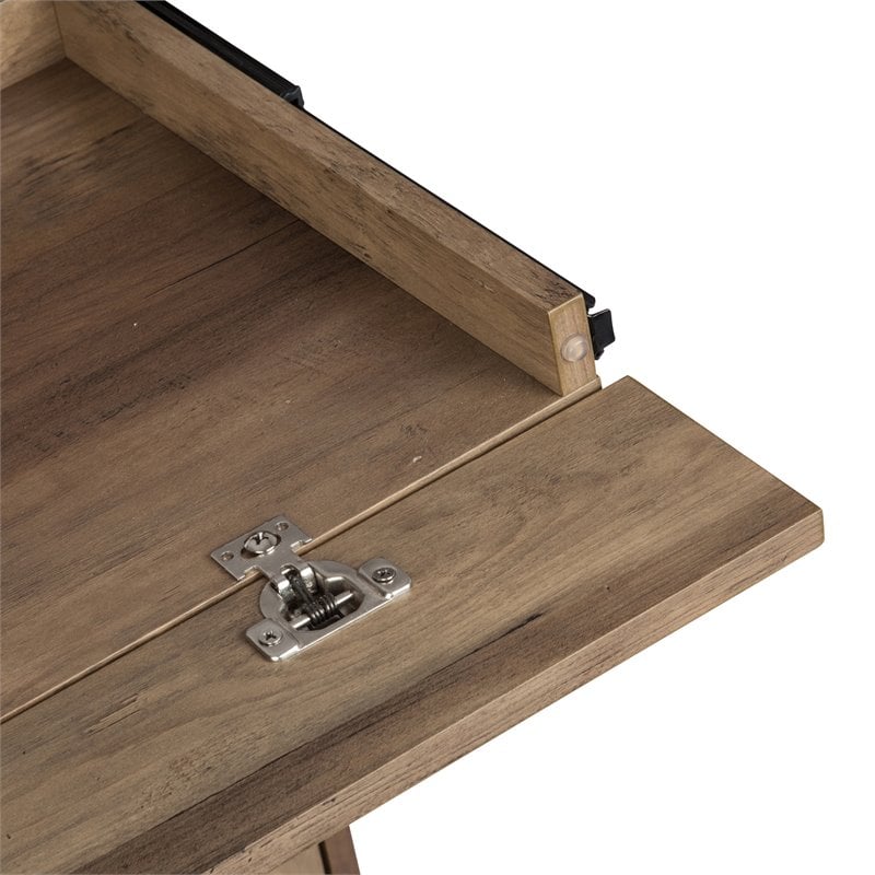 Pemberly Row 2-Door Modern Wood Laptop Credenza in Rustic Oak