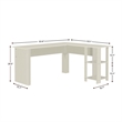 Pemberly Row L-Shaped Transitional Wood Executive Desk in Antique White