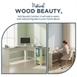 Pemberly Row L-Shaped Transitional Wood Executive Desk in Antique White